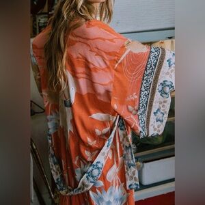 Spell & The Gypsy Collective | Spell Cherry Blossom Robe Kimono Tangerine M/L